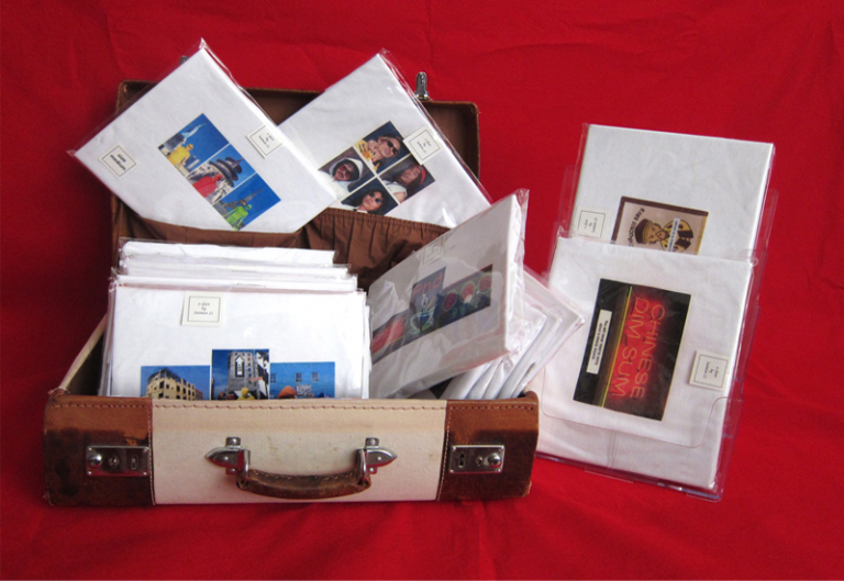 Packaged Goods, Saiman Li, Photographic works on T-Shirts in a Suitcase, 2010 Packaged Goods, Saiman Li, Photographic works on T-Shirts in a Suitcase, 2010